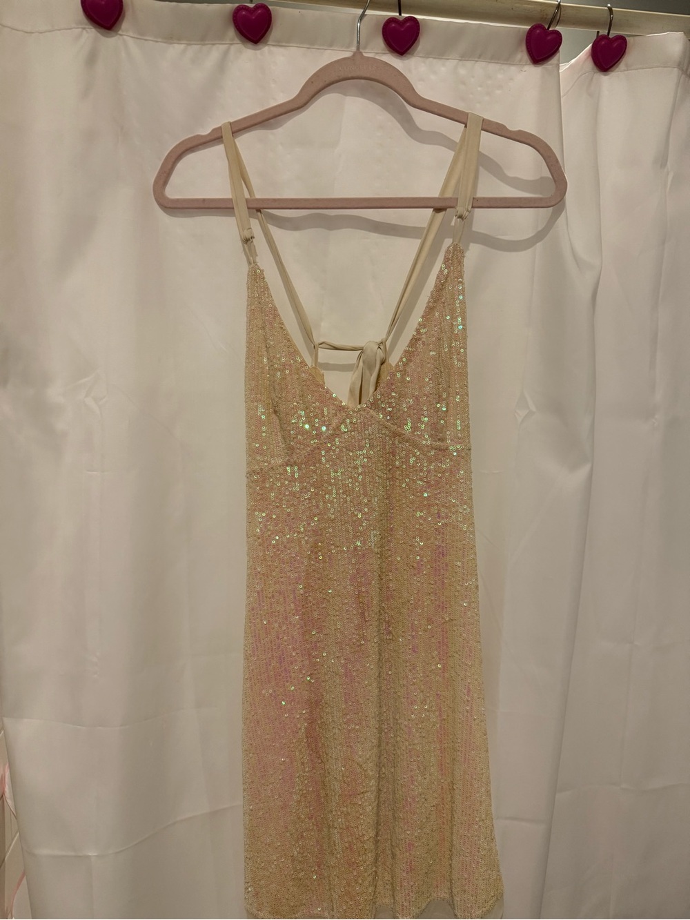Free People Cream Mesh Slip with Lace Trim